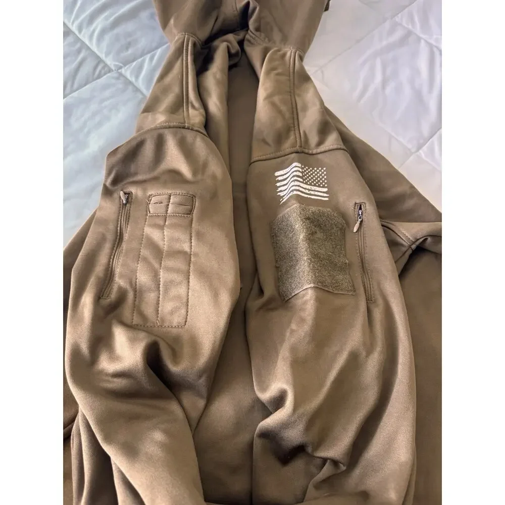 Rothco Hoodie Mens 2XL Brown with White US Flag Pullover Sweater - Picture 10 of 13